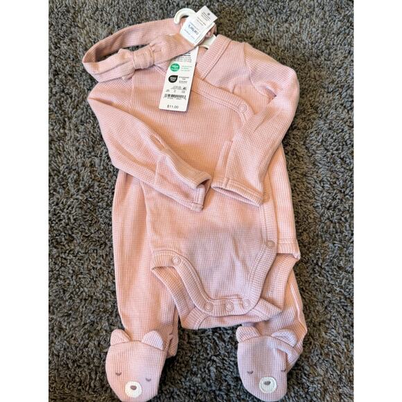 Newborn Girls 3 Piece Set. Newborn. Pants & Romper, New! - Picture 1 of 3